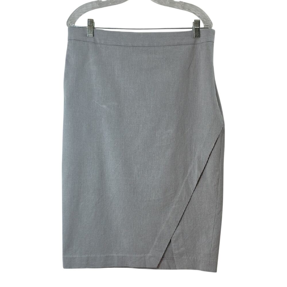 Banana Republic Womens Sz 14 Tall Gray Asymmetrical Pencil Skirt Business